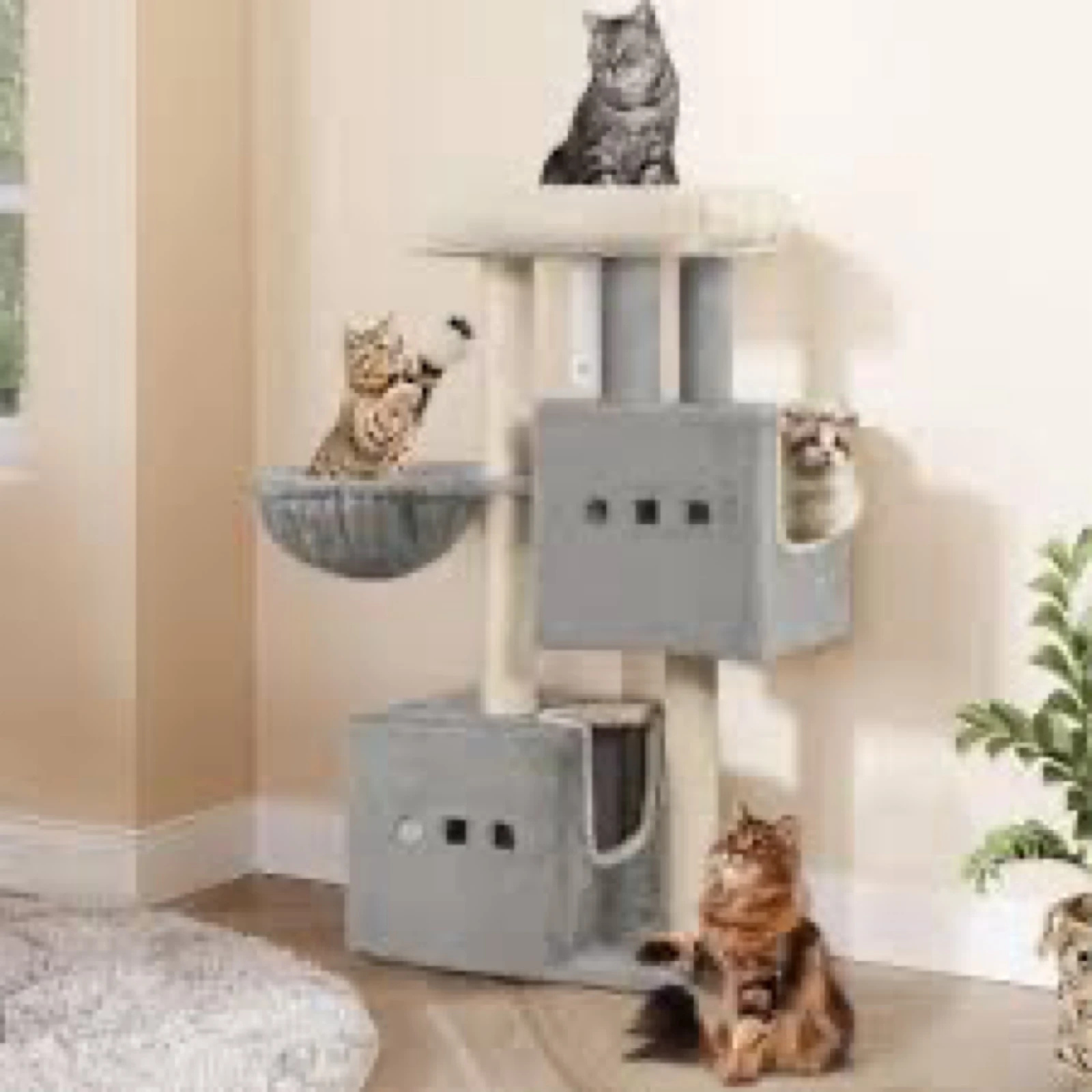 Arbre à chat complet avec niches et hamac – neuf